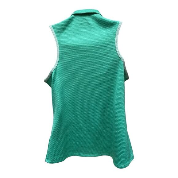 ADIDAS Golf Polo Shirt Size M Sleevesless Stretch Green Tank Top - Picture 7 of 8